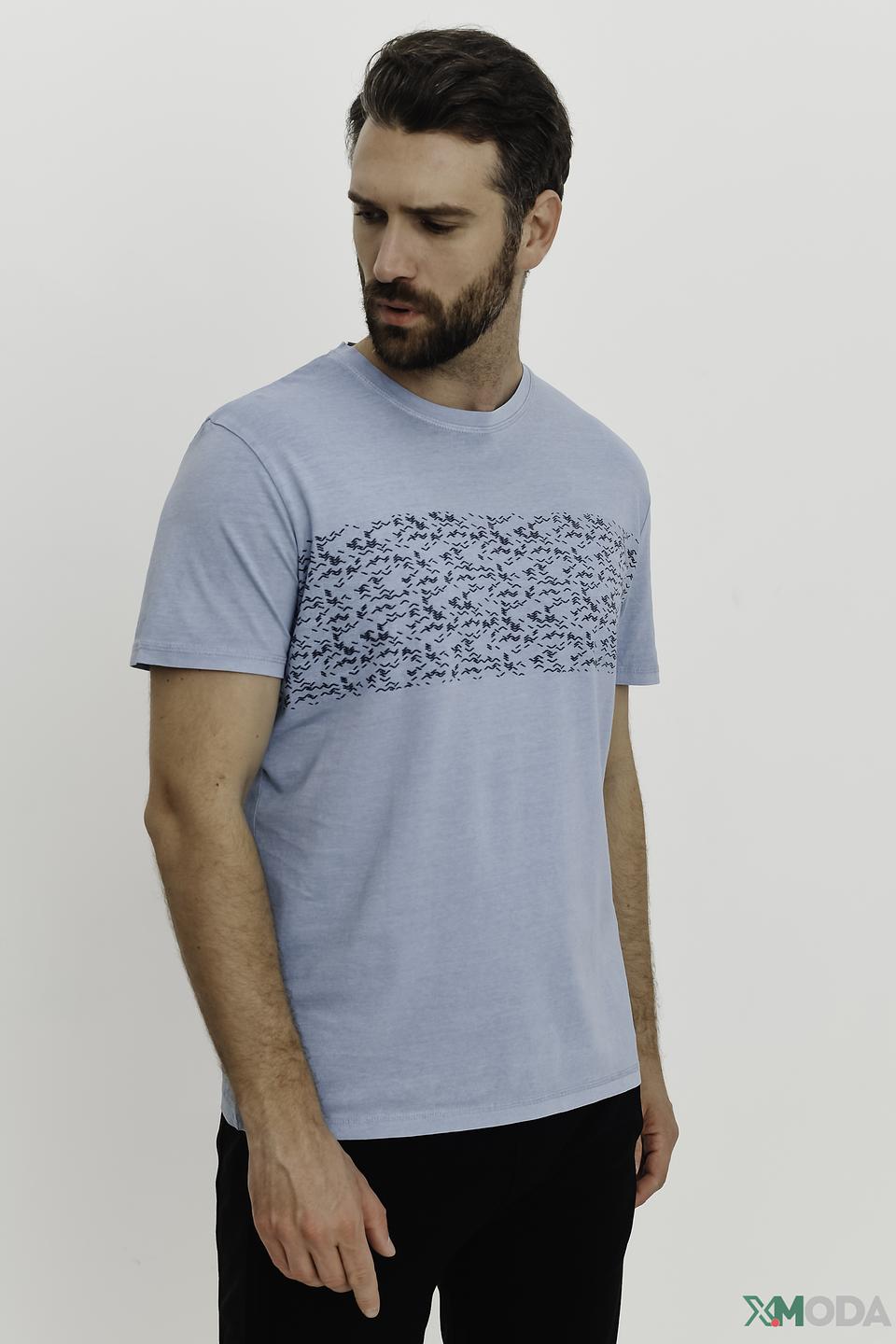 Футболка Tom Tailor с принтом голубая