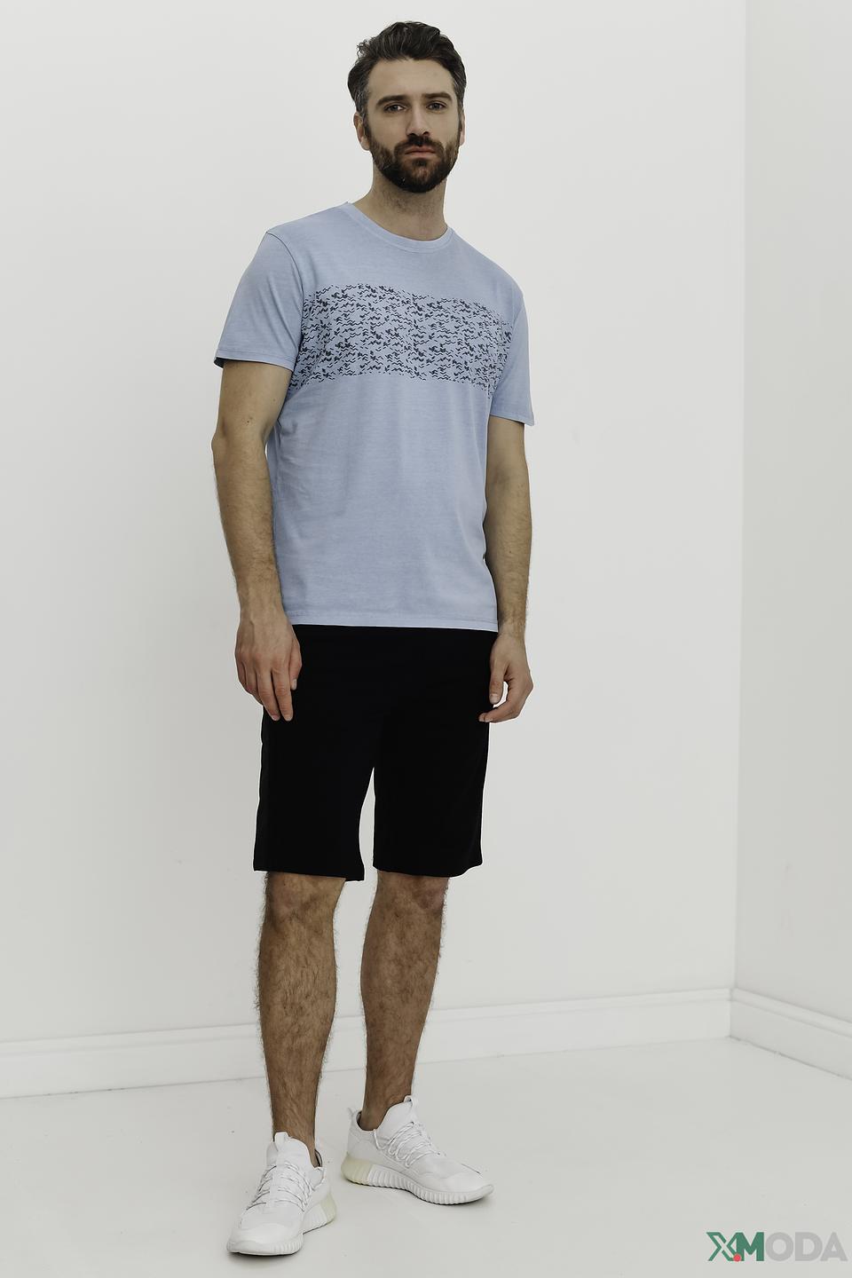 Футболка Tom Tailor с принтом голубая