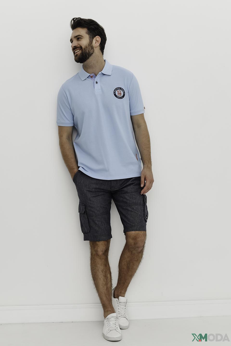 Поло Ragman голубое с логотипом