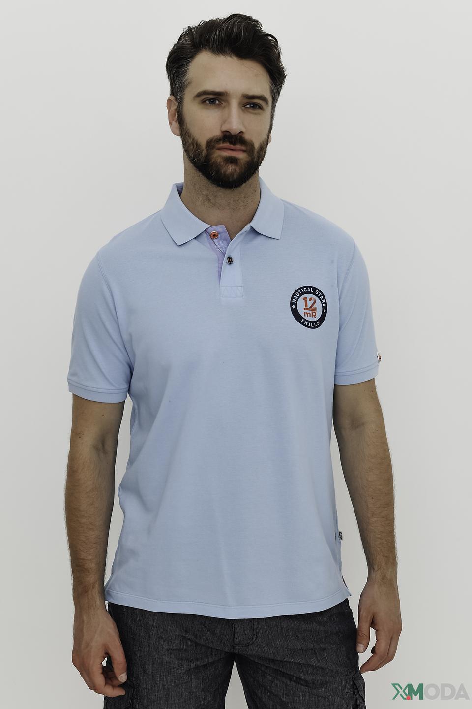 Поло Ragman голубое с логотипом