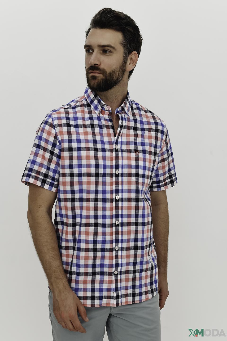 Рубашка кр Bugatti в клетку