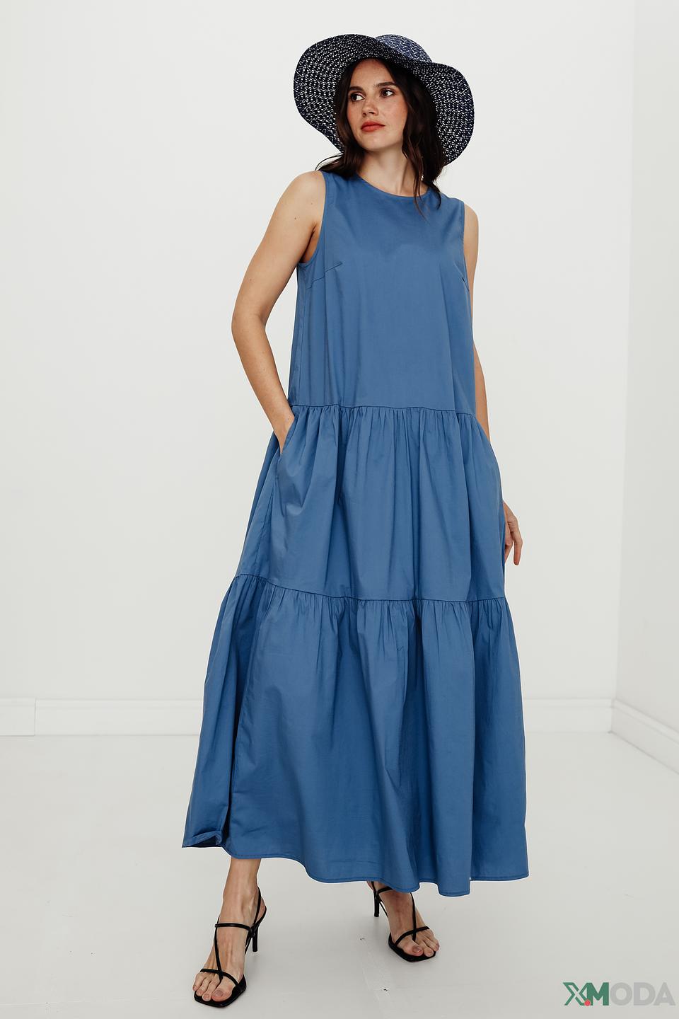 Шляпа Wegener плетеная синяя