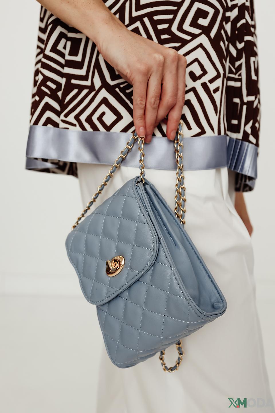 Сумка Pezzo стеганая голубая