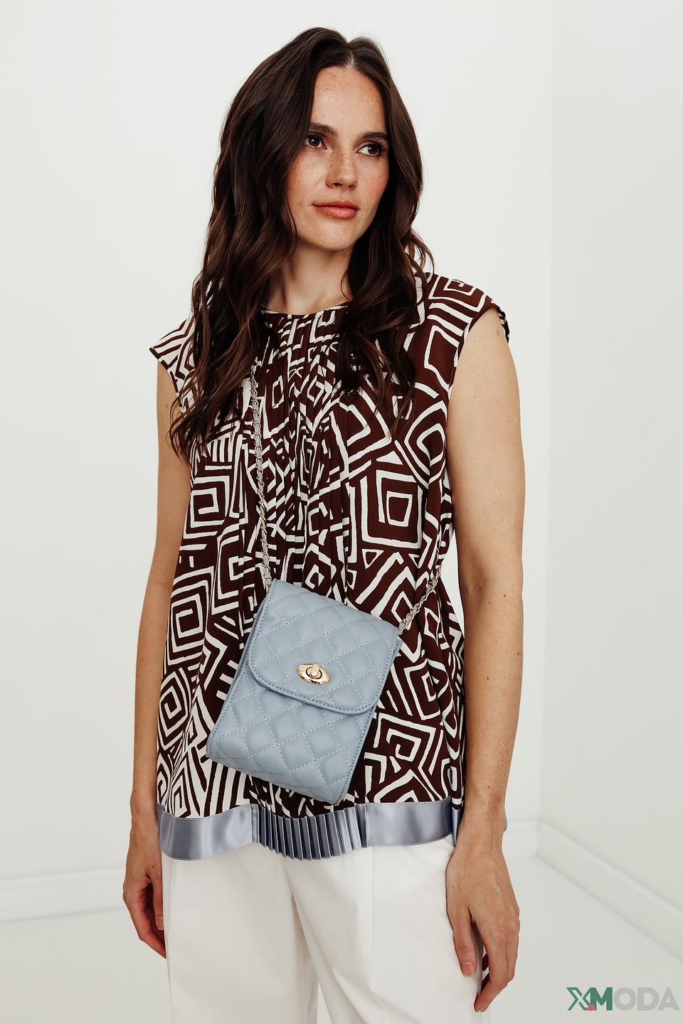 Сумка Pezzo стеганая голубая