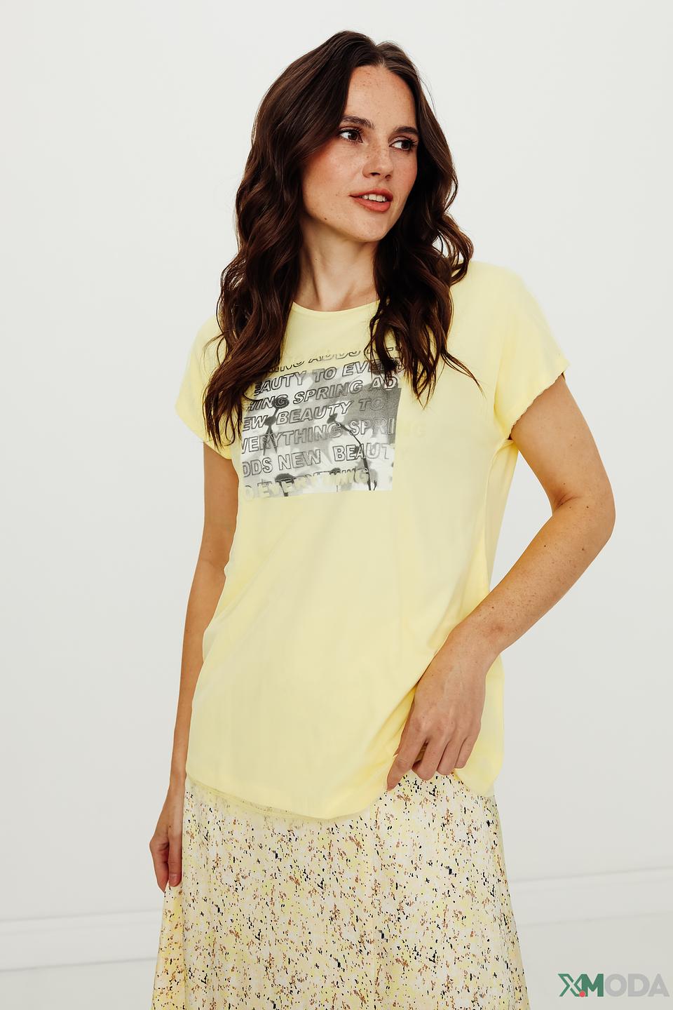 Футболка Taifun с принтом жёлтая