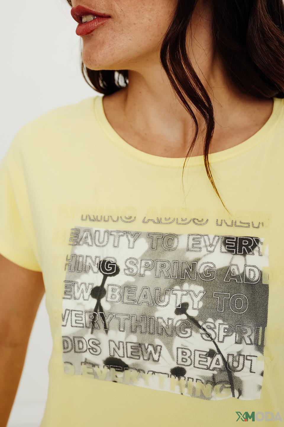 Футболка Taifun с принтом жёлтая