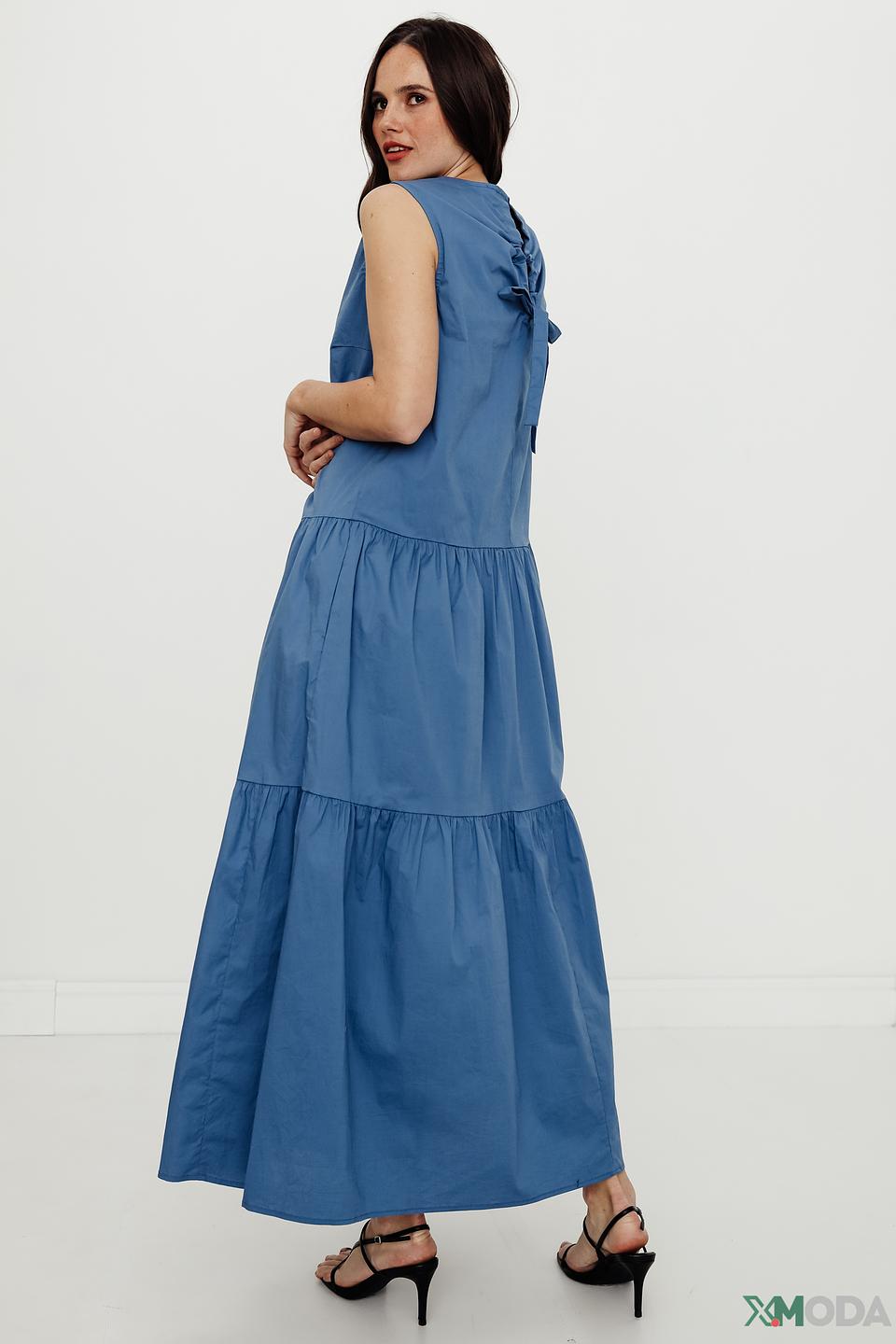 Платье Oui хлопковое голубое