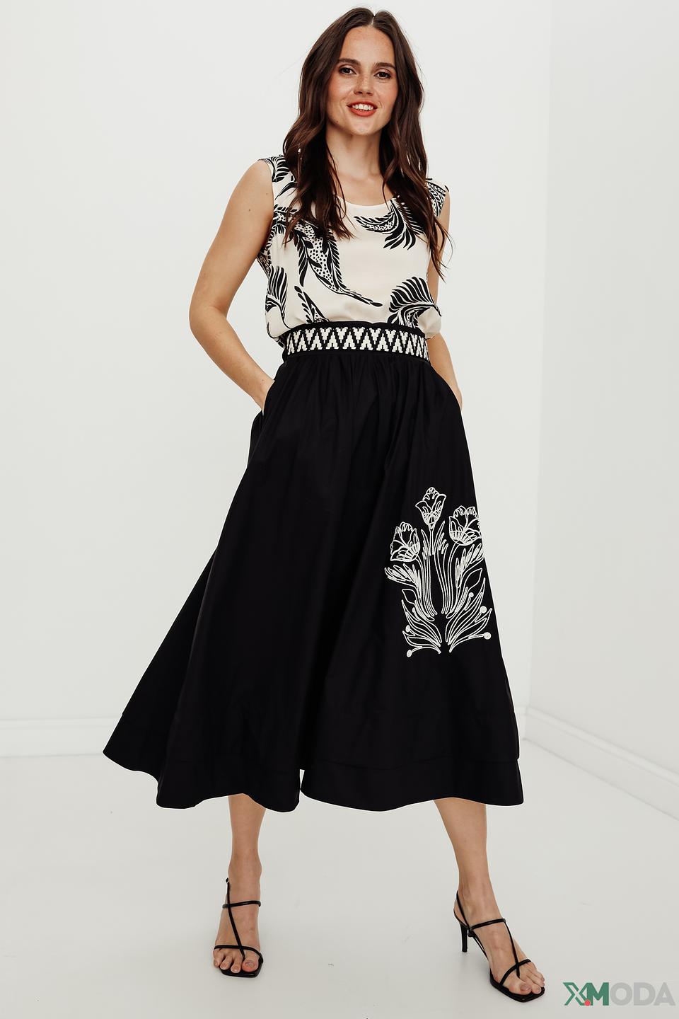 Топ Icona с принтом, чёрно-белый