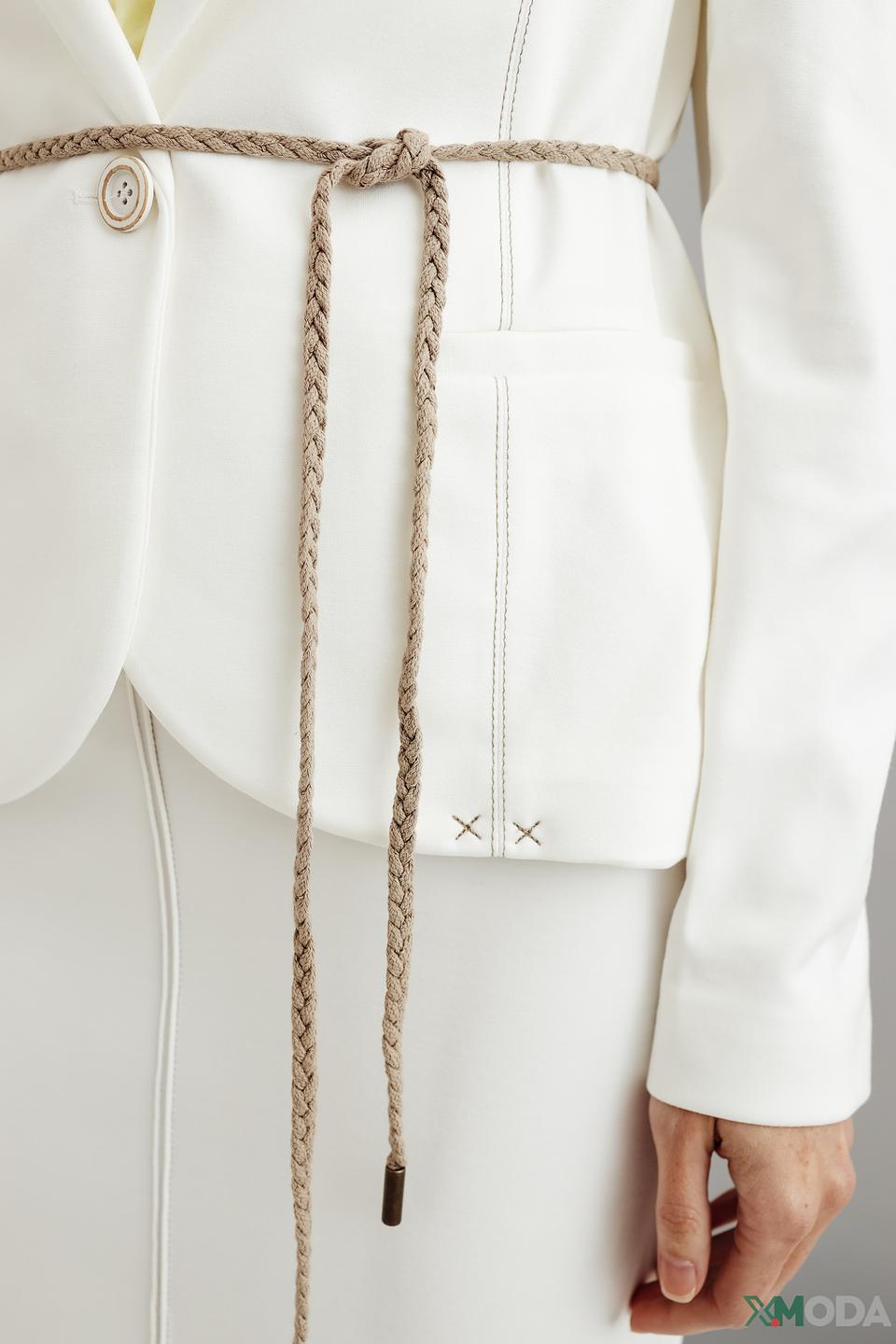 Жакет Manila Grace белый с поясом