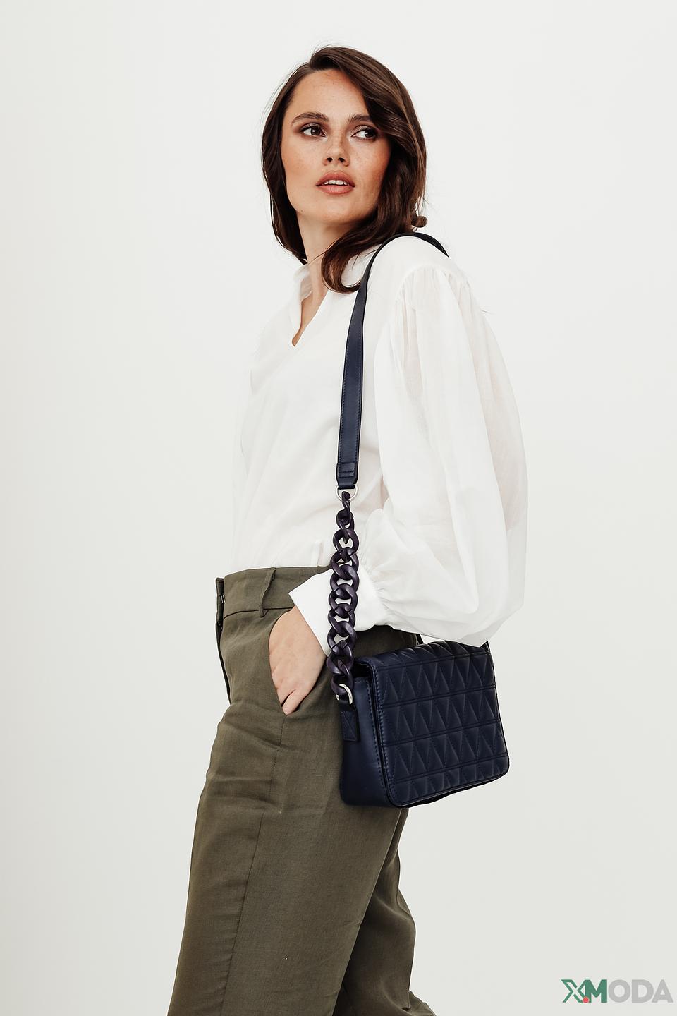 Сумка Pezzo стеганая синяя