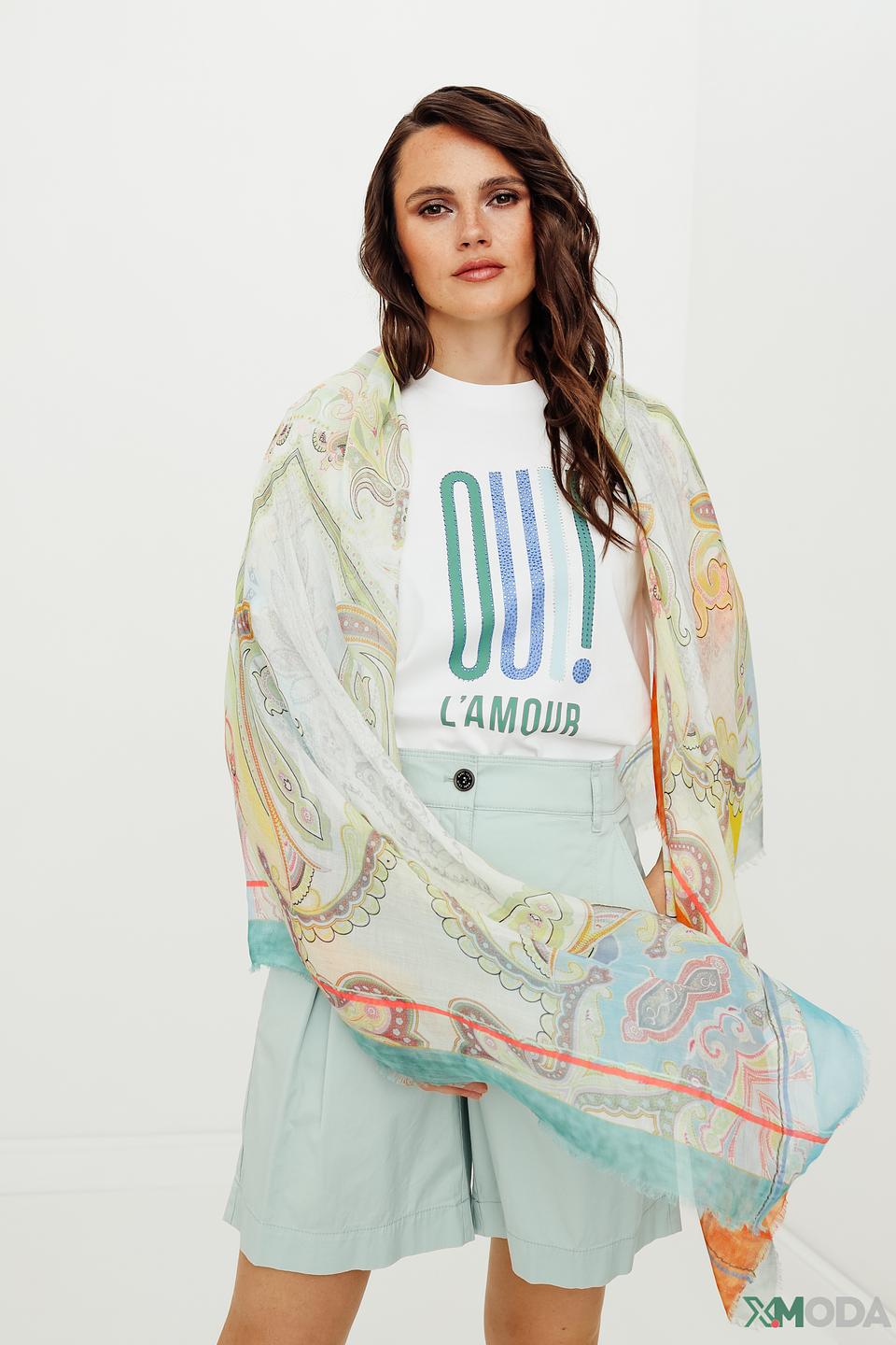 Шарф Apart с принтом павлин