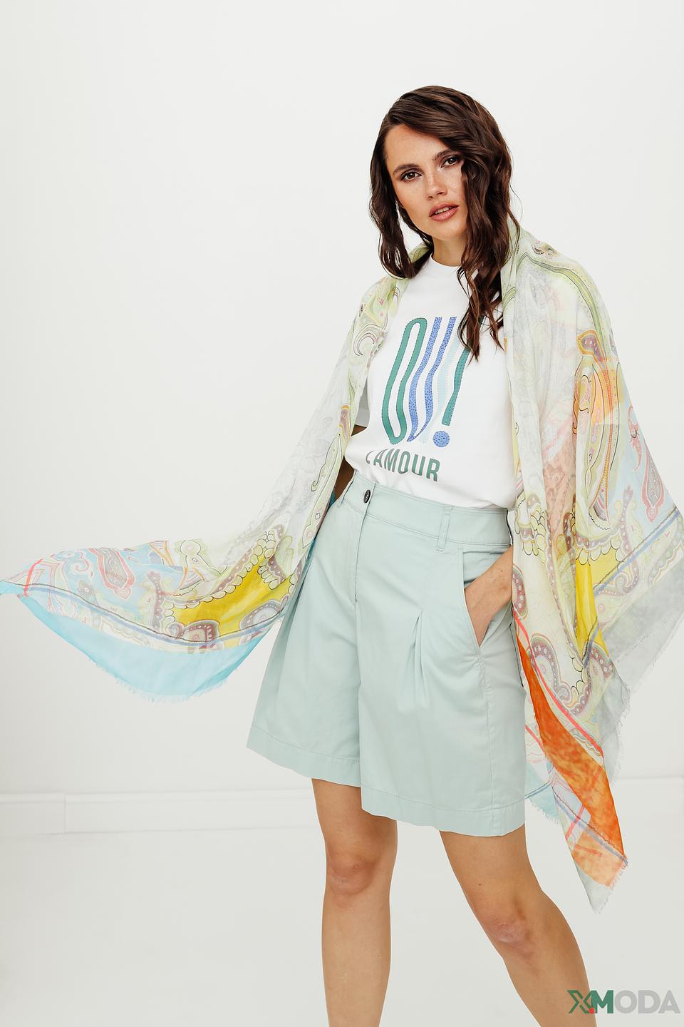 Шарф Apart с принтом павлин