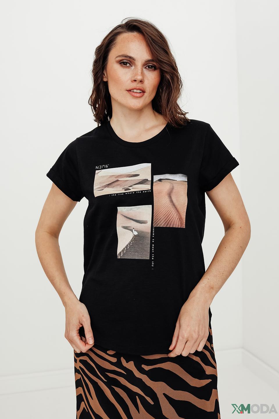 Футболка Taifun с принтом чёрная