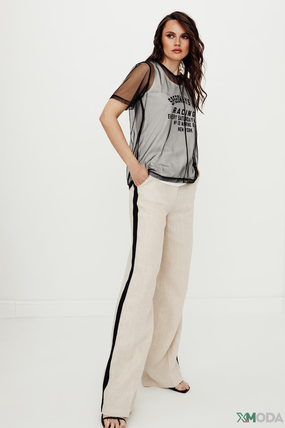 Блуза Marc Aurel с принтом Racing серая