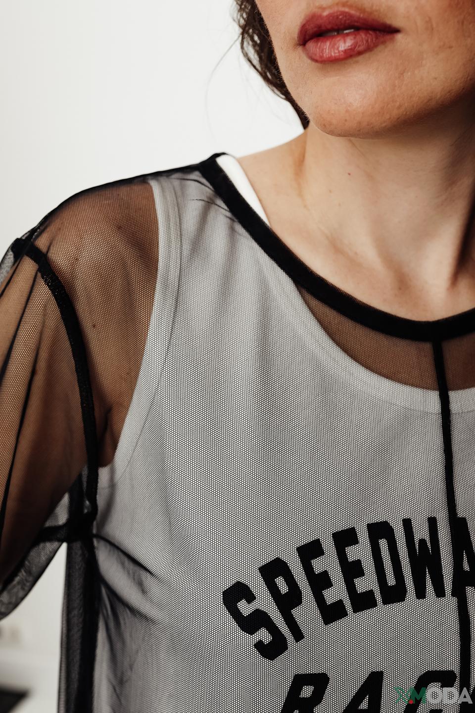 Блуза Marc Aurel с принтом Racing серая