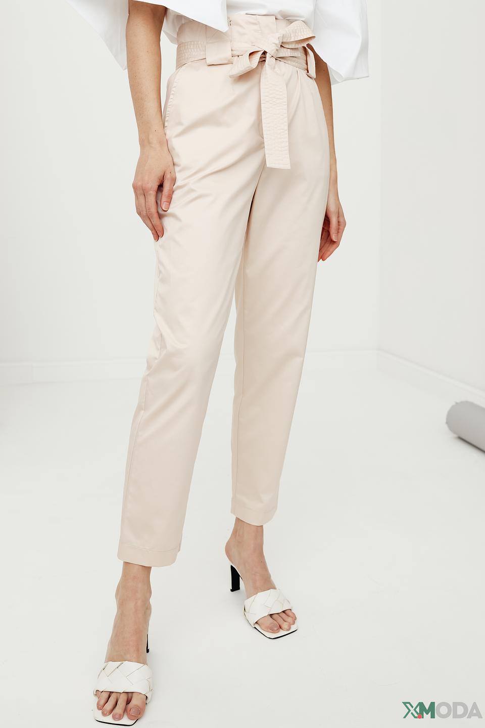 Брюки Kaos бежевые с поясом