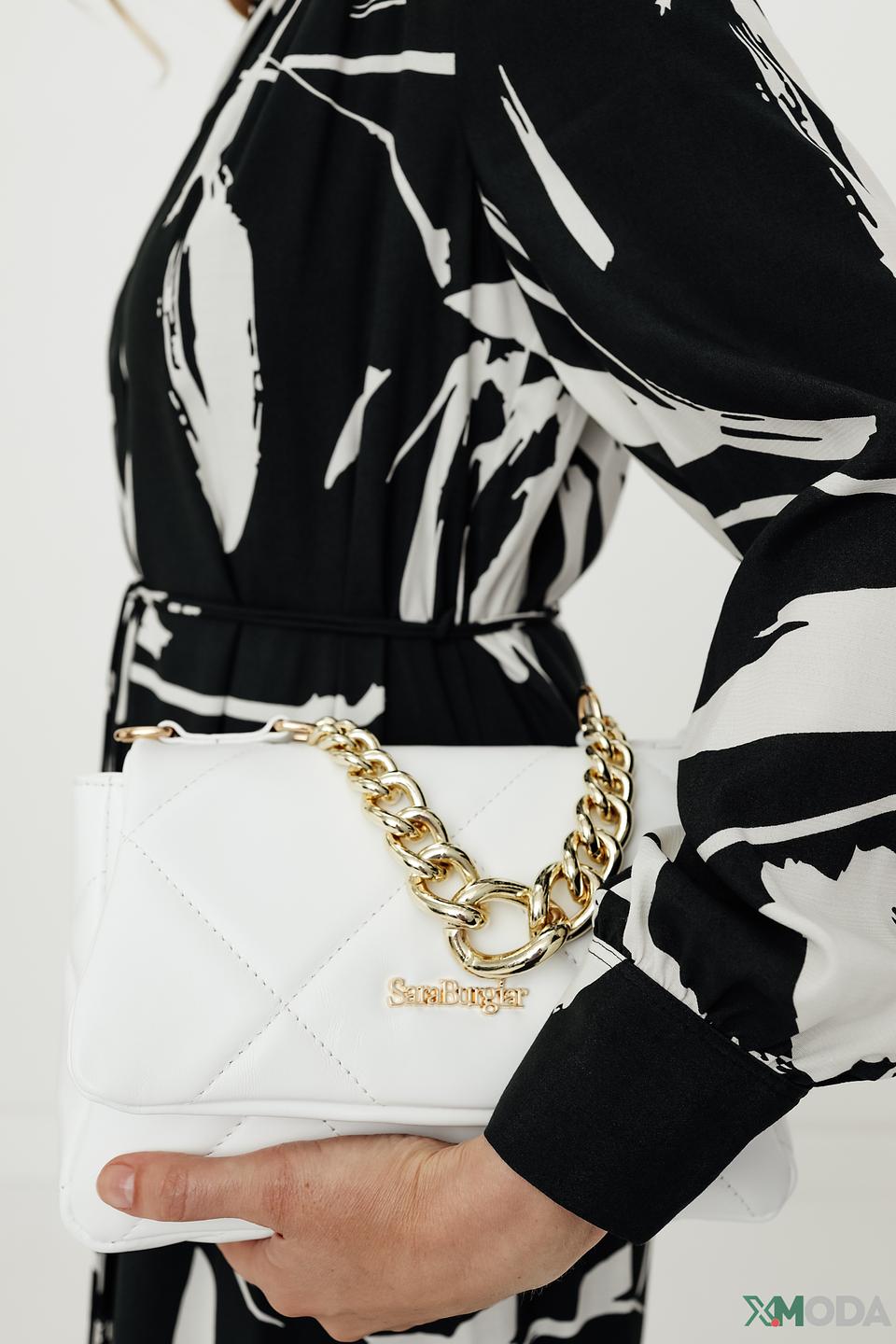 Сумка Sara Burglar жен. белая с цепью