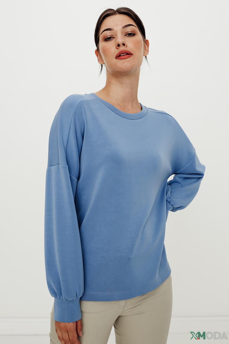 Пуловер Betty and Co голубой оверсайз