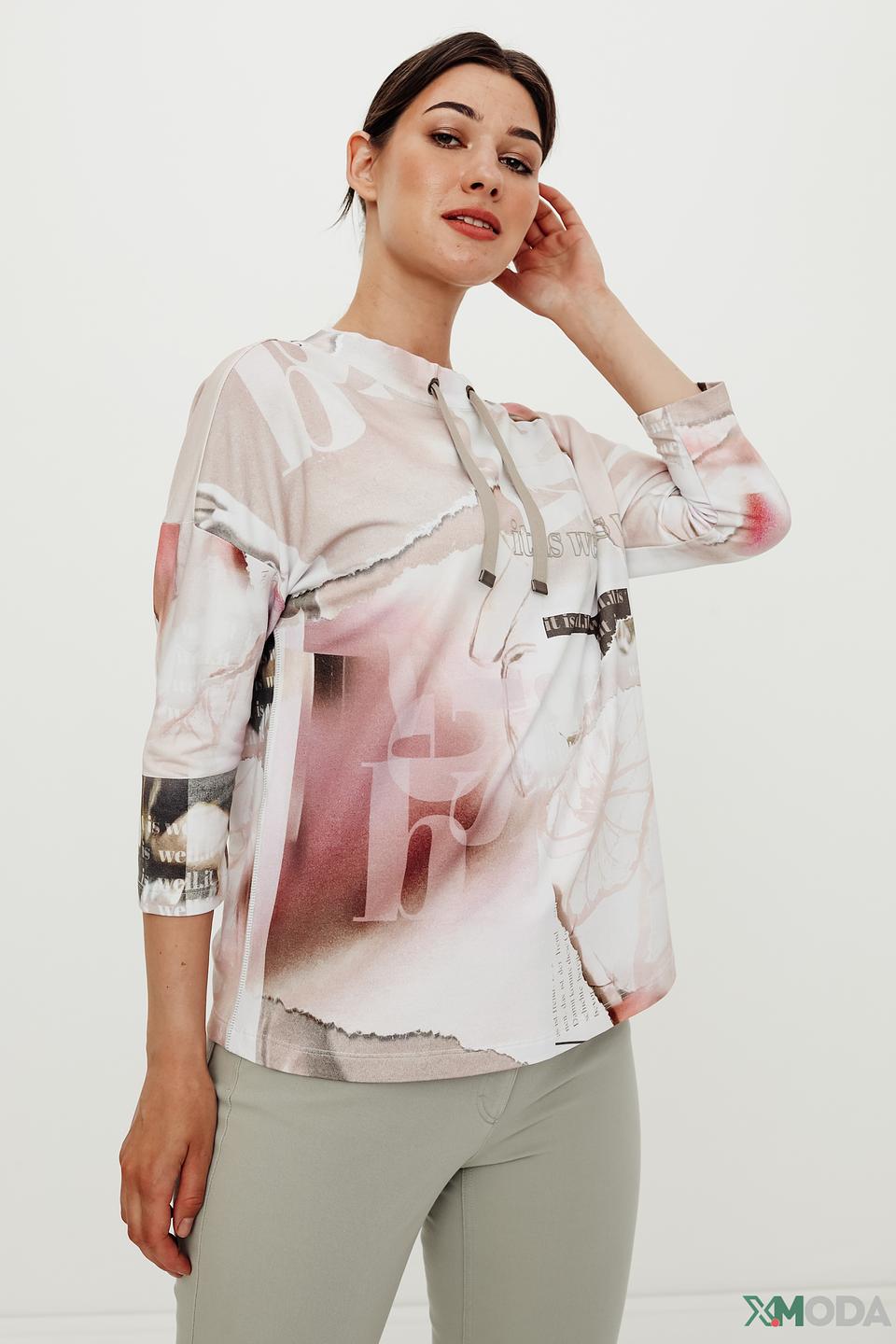 Пуловер Lecomte с принтом и капюшоном