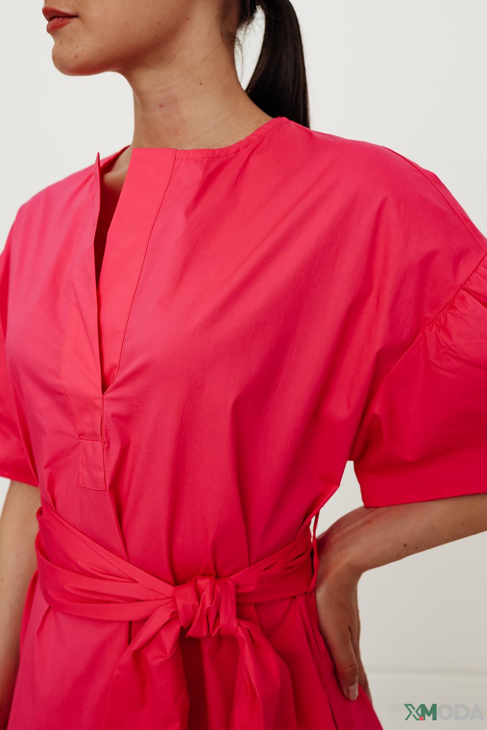 Платье Oui с рукавами-фонариками фуксия