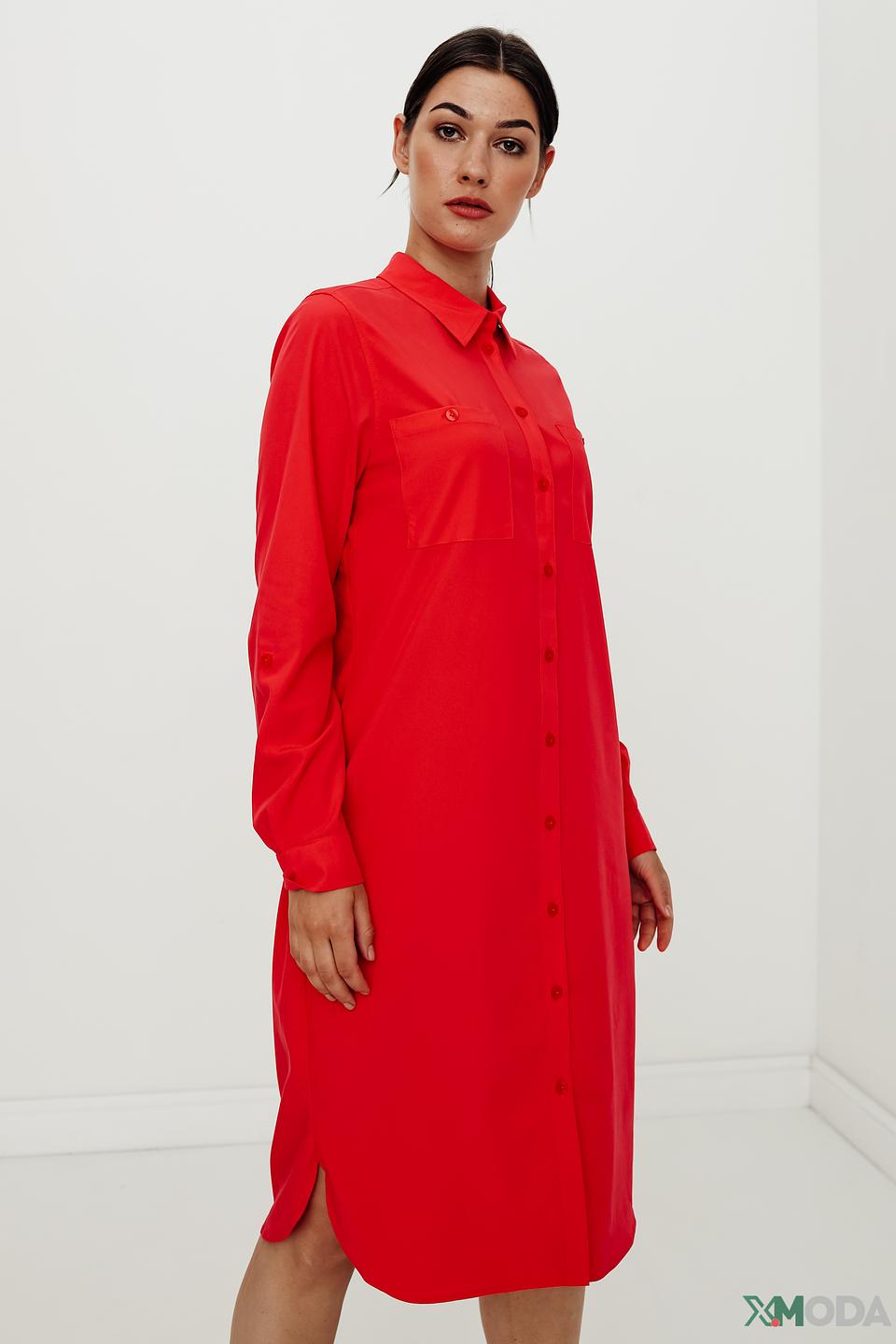 Платье-рубашка Olsen красное