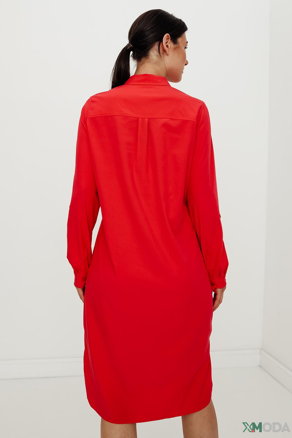 Платье-рубашка Olsen красное