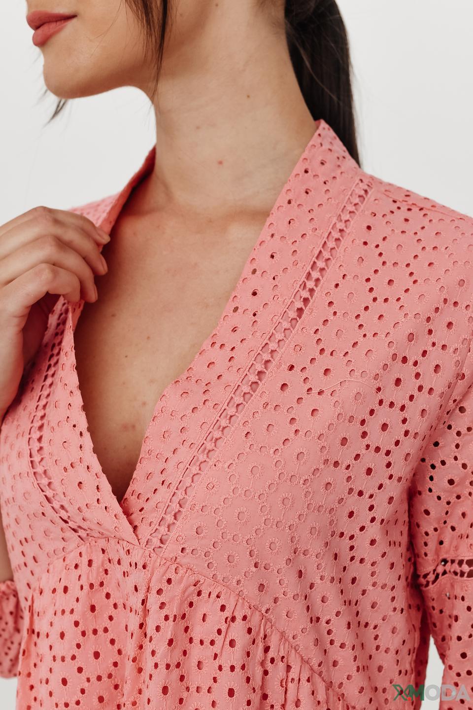 Платье Olsen персиковое с вышивкой