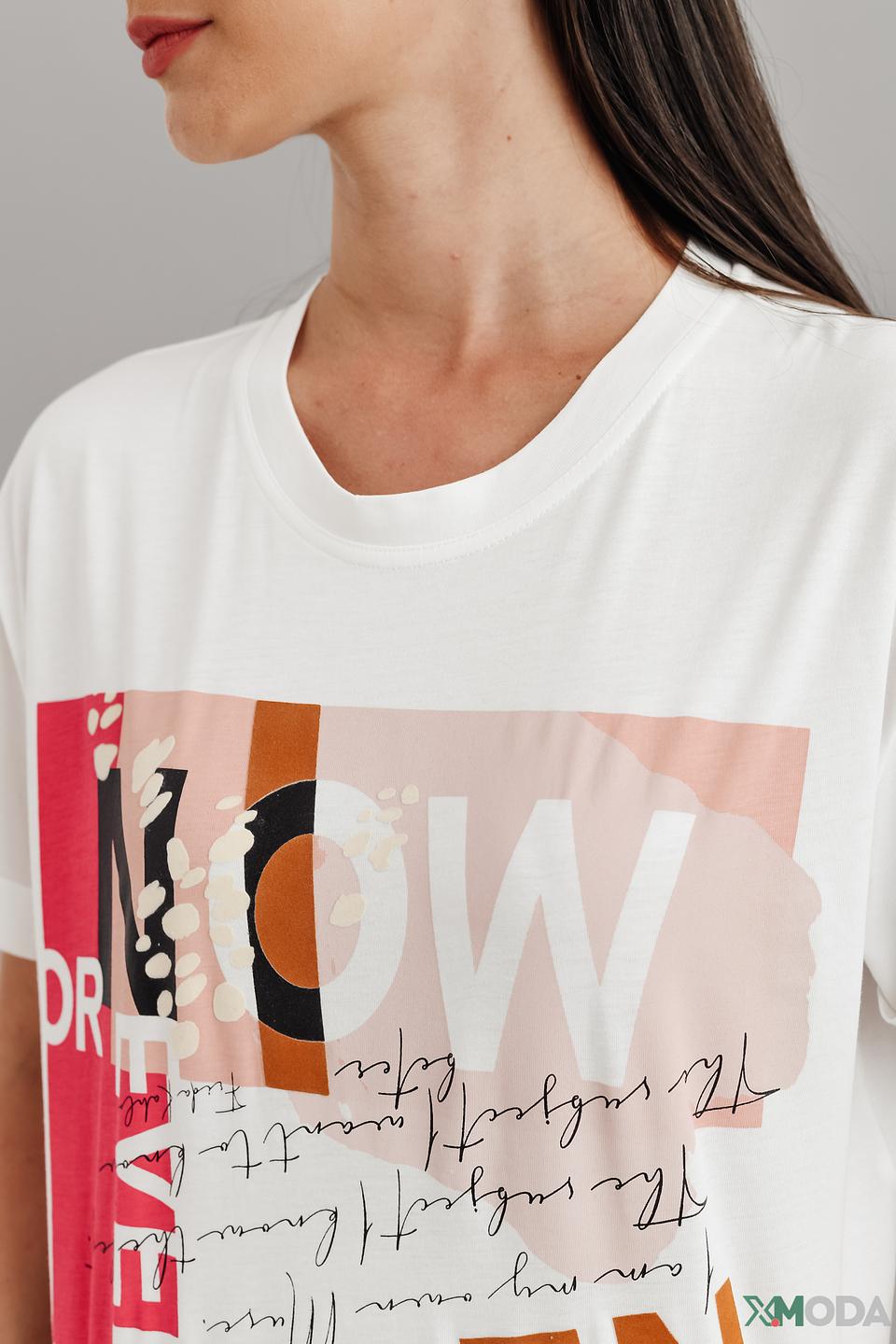 Футболка Taifun с принтом белый