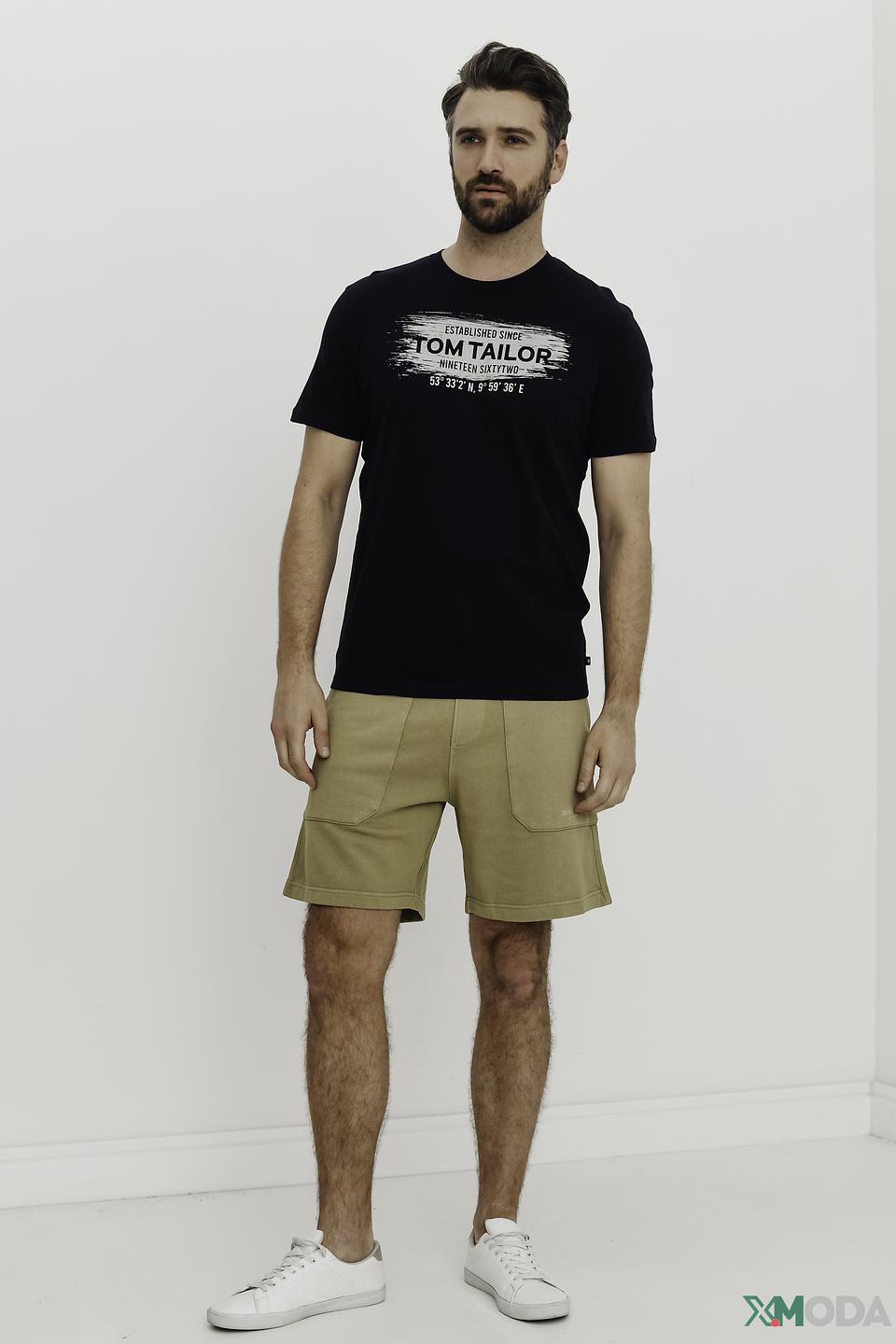 Футболка Tom Tailor с логотипом чёрная