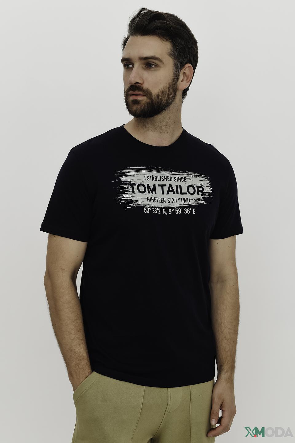 Футболка Tom Tailor с логотипом чёрная