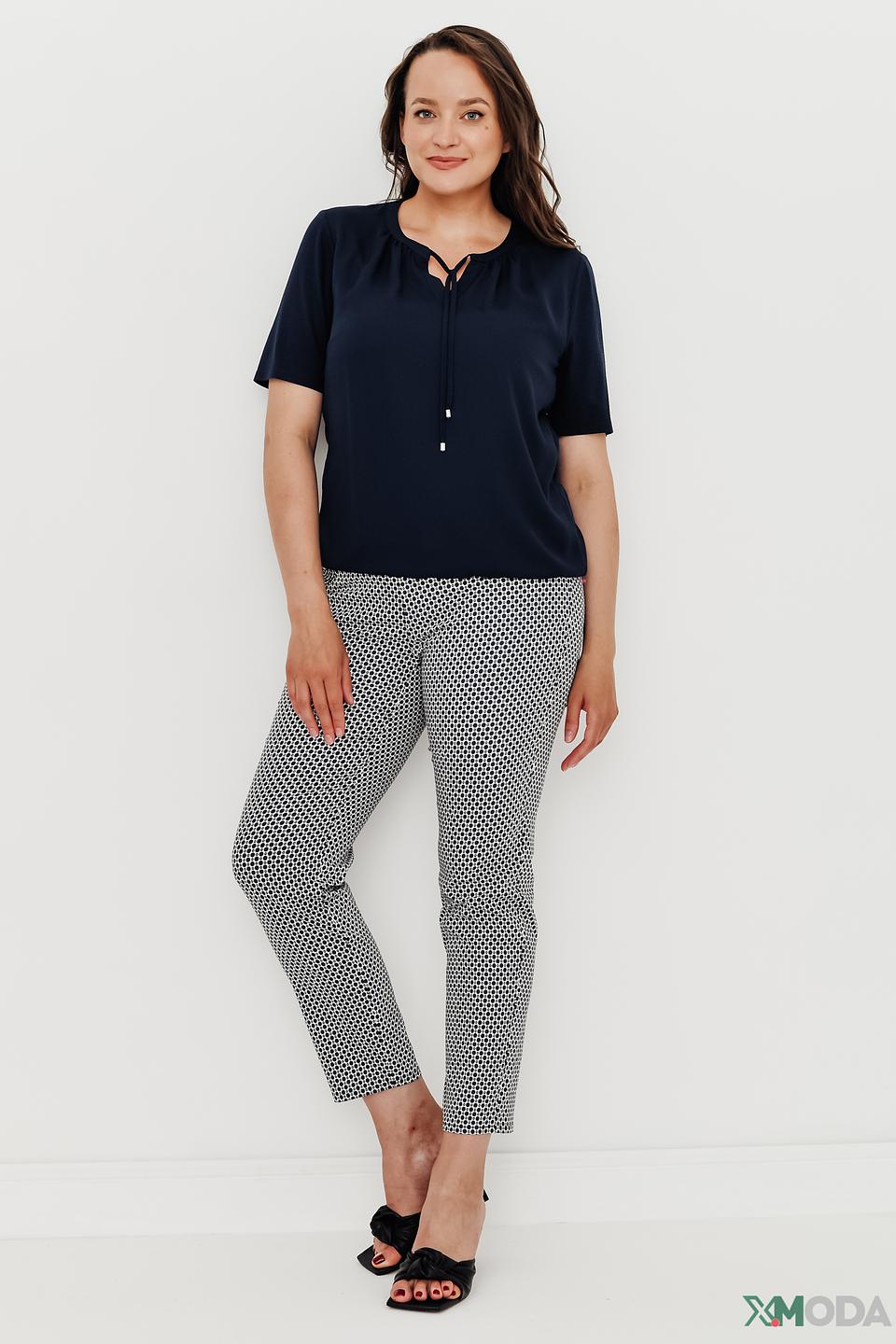 Блуза Frank Walder с завязками темно-синяя