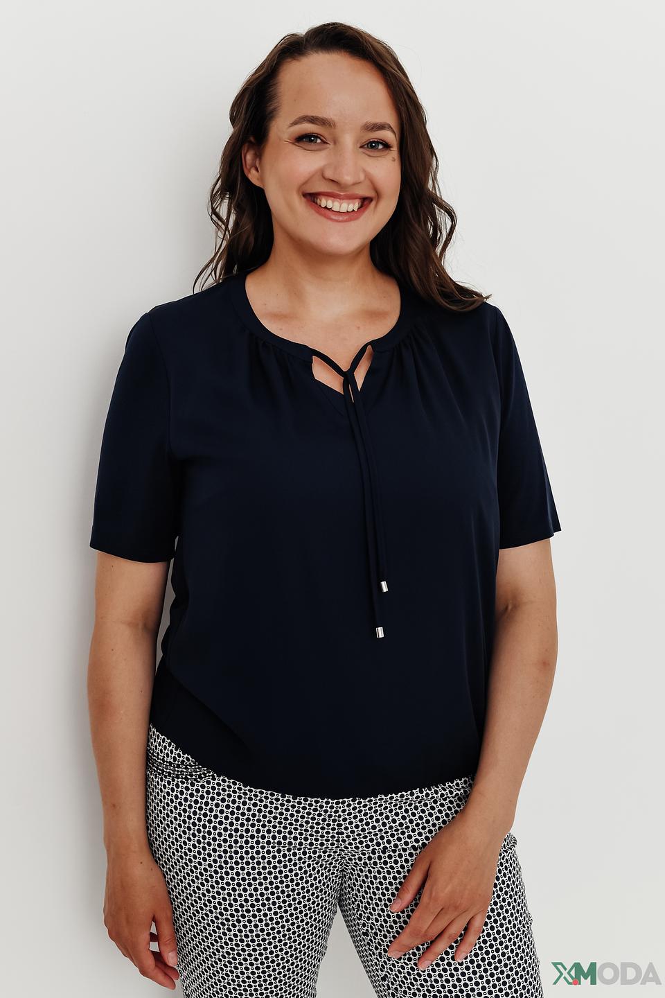 Блуза Frank Walder с завязками темно-синяя