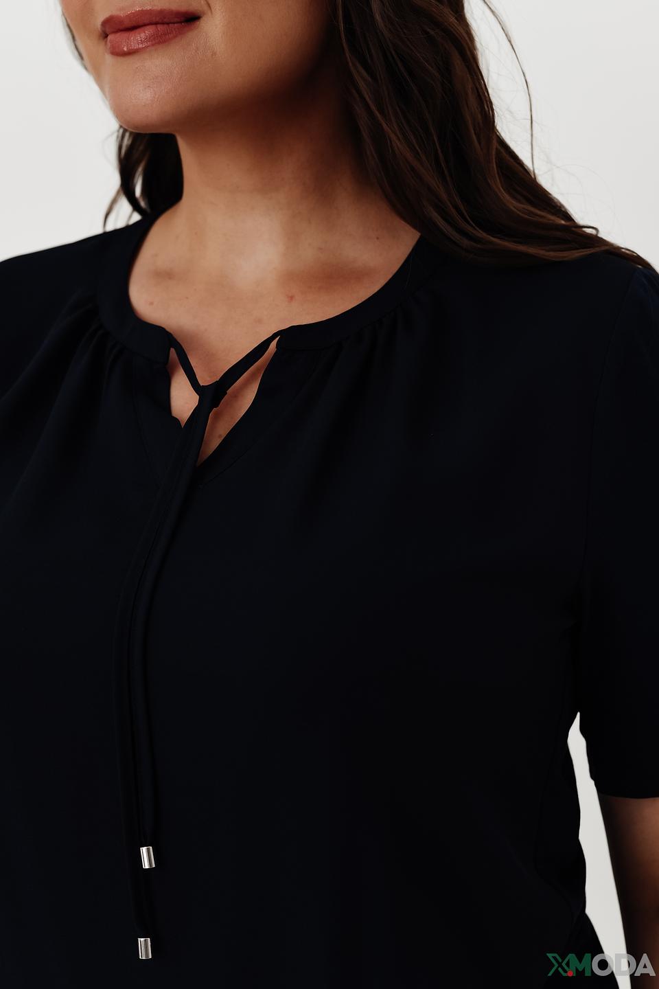 Блуза Frank Walder с завязками темно-синяя