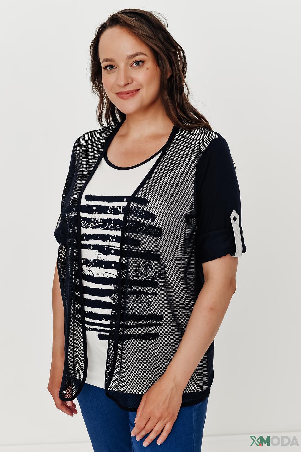 Блуза Frank Walder с сеткой чёрный