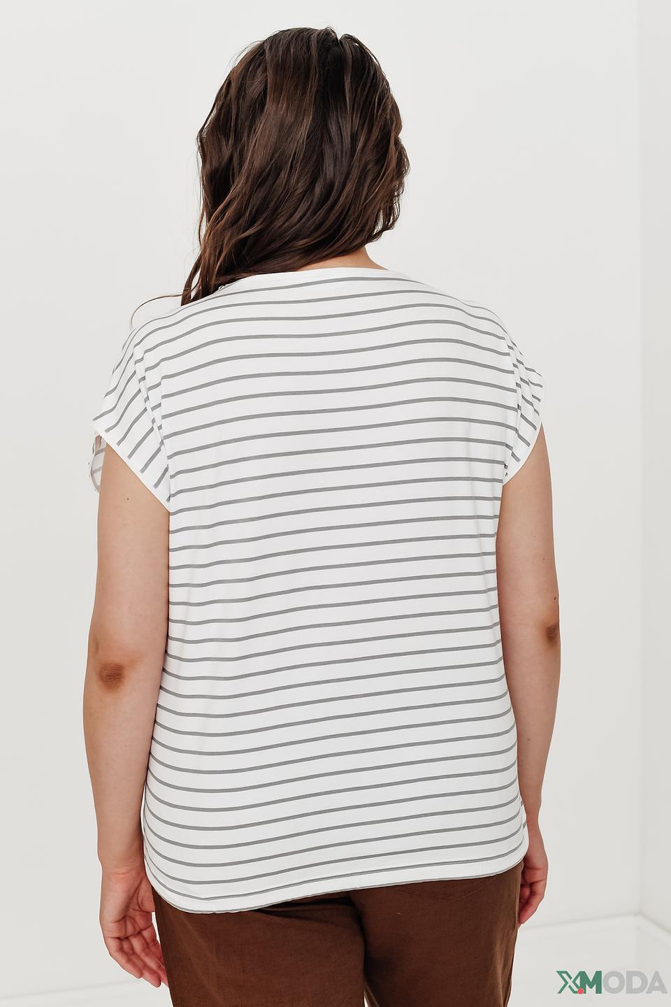 Блуза Bianca в полоску с принтом