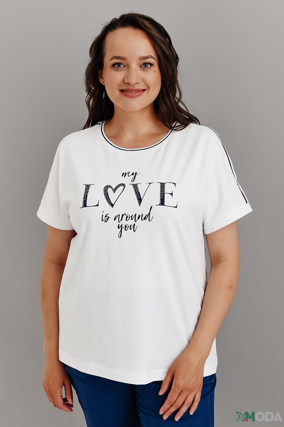 Футболка Frapp с принтом LOVE белый