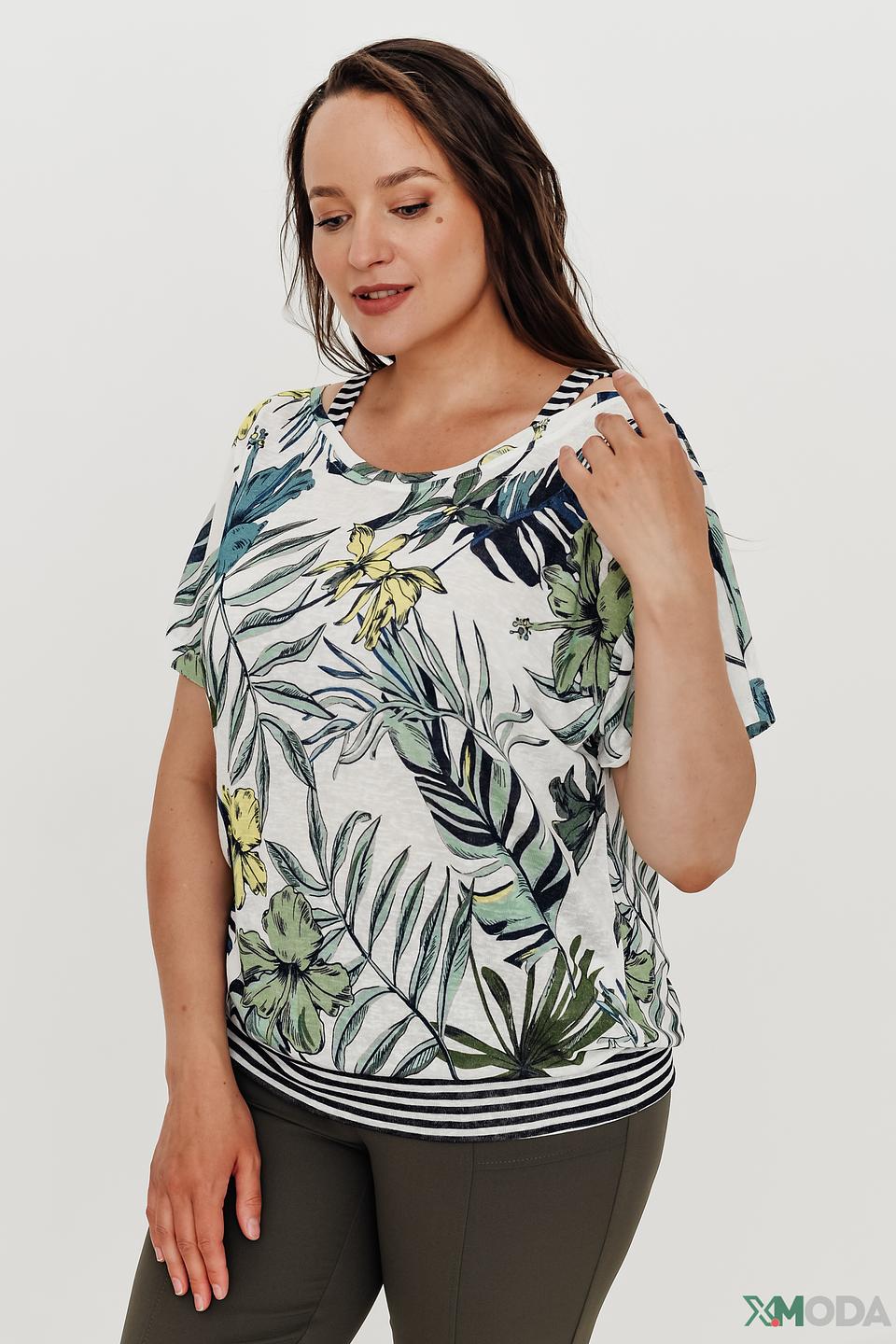 Блуза Via Appia с тропическим принтом