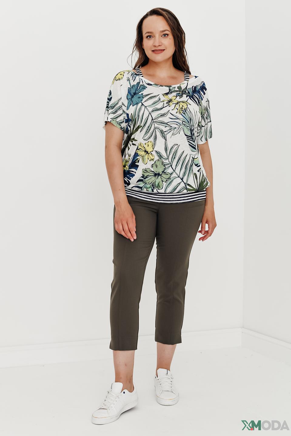 Блуза Via Appia с тропическим принтом