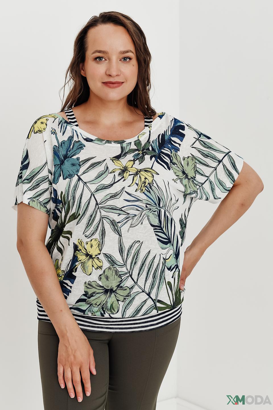 Блуза Via Appia с тропическим принтом