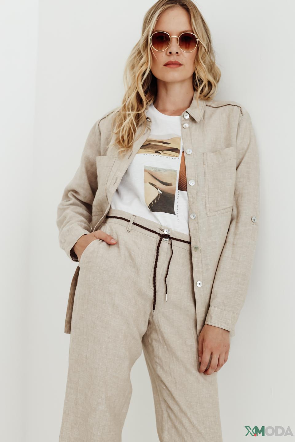 Рубашка Bianca льняная бежевая