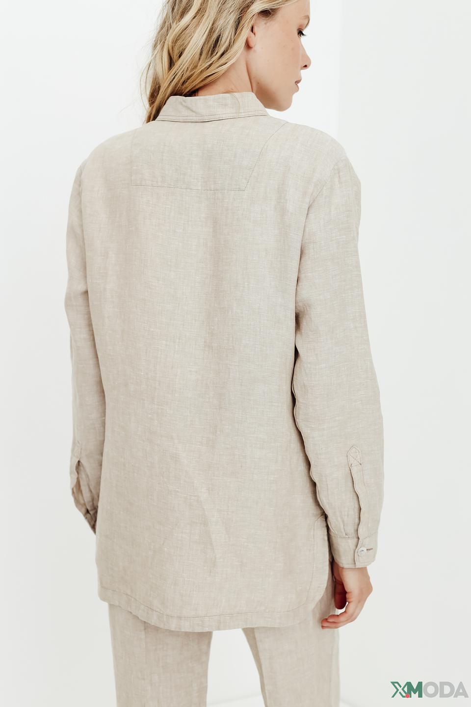 Рубашка Bianca льняная бежевая