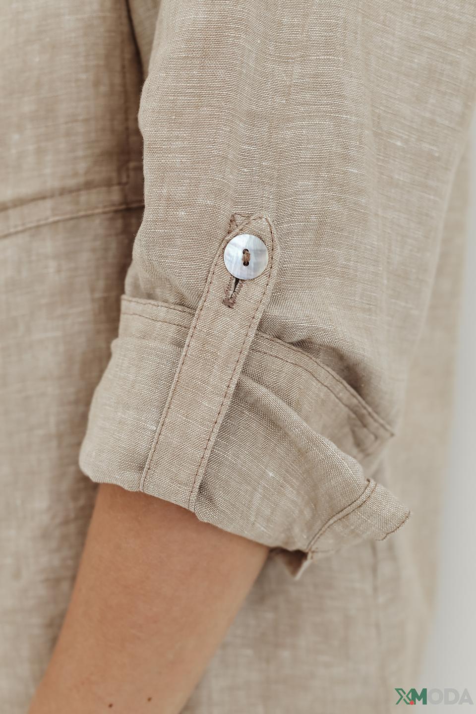 Рубашка Bianca льняная бежевая