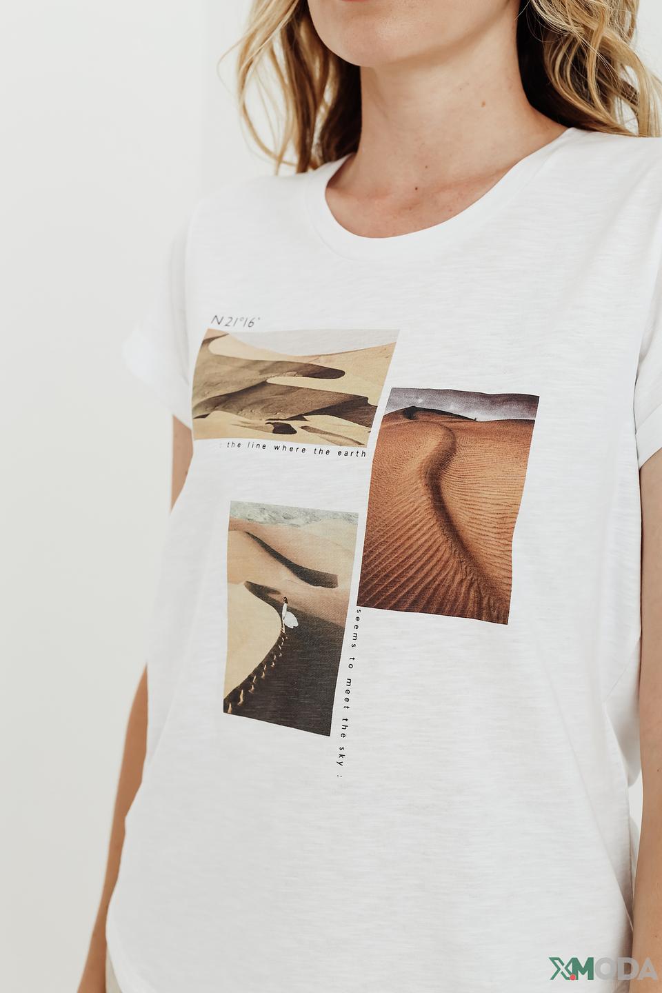 Футболка Taifun с принтом белая