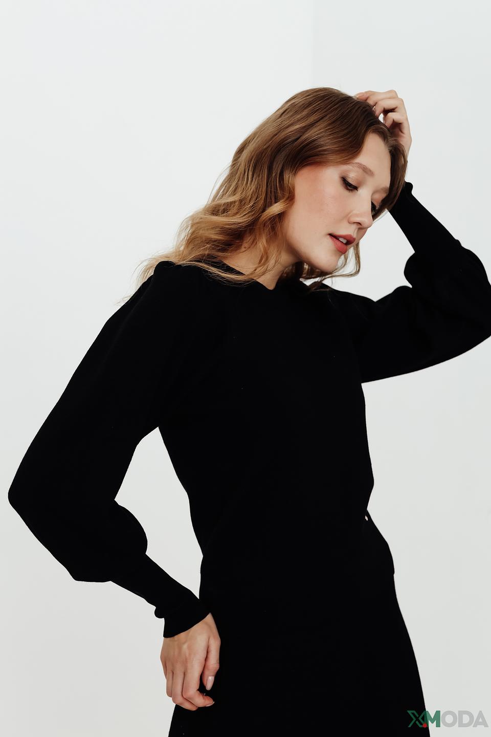 Пуловер Cinque с рукавами-фонариками чёрный