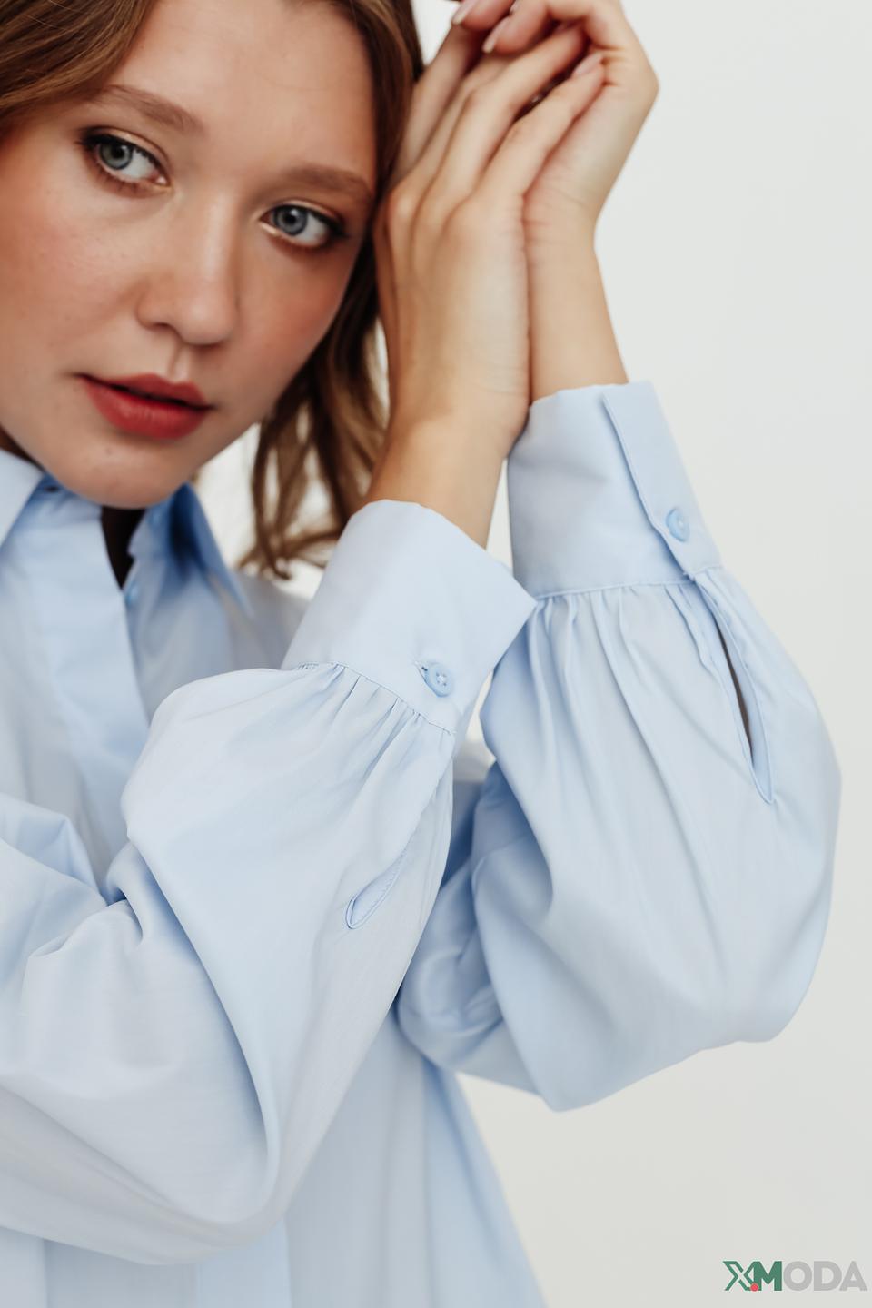 Рубашка Gerry Weber голубая с рукавами-фонариками