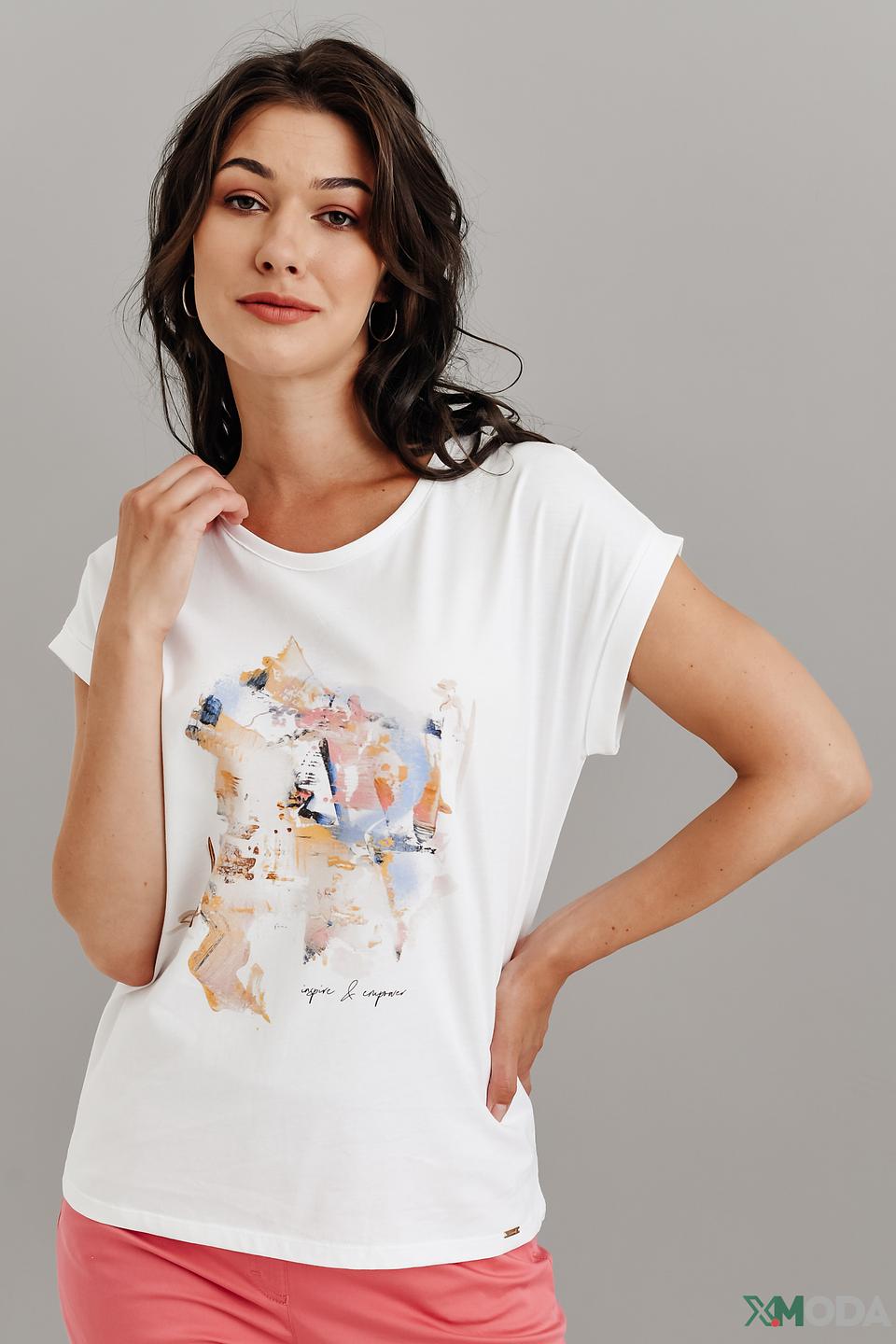 Футболка Cinque с принтом белая