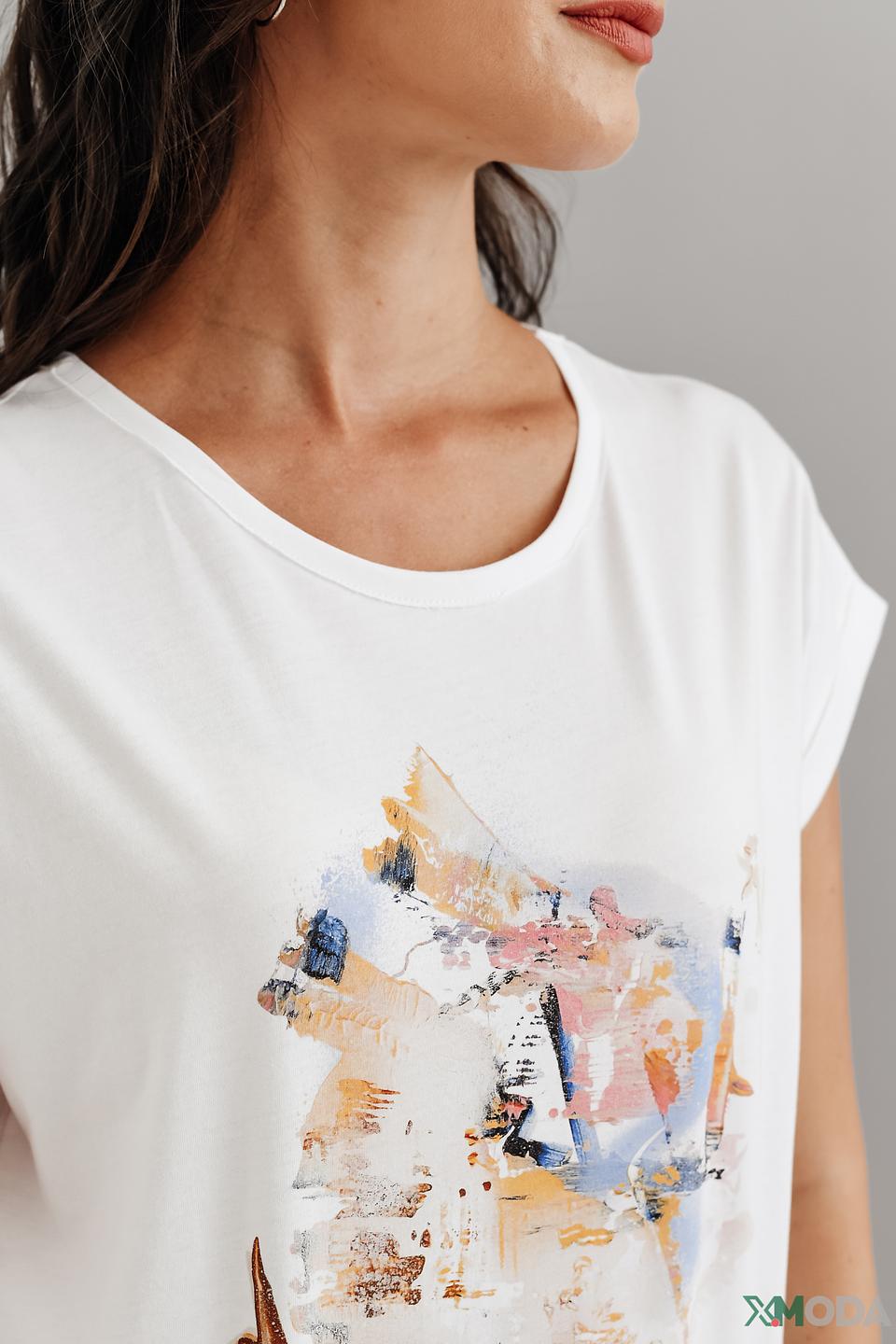 Футболка Cinque с принтом белая