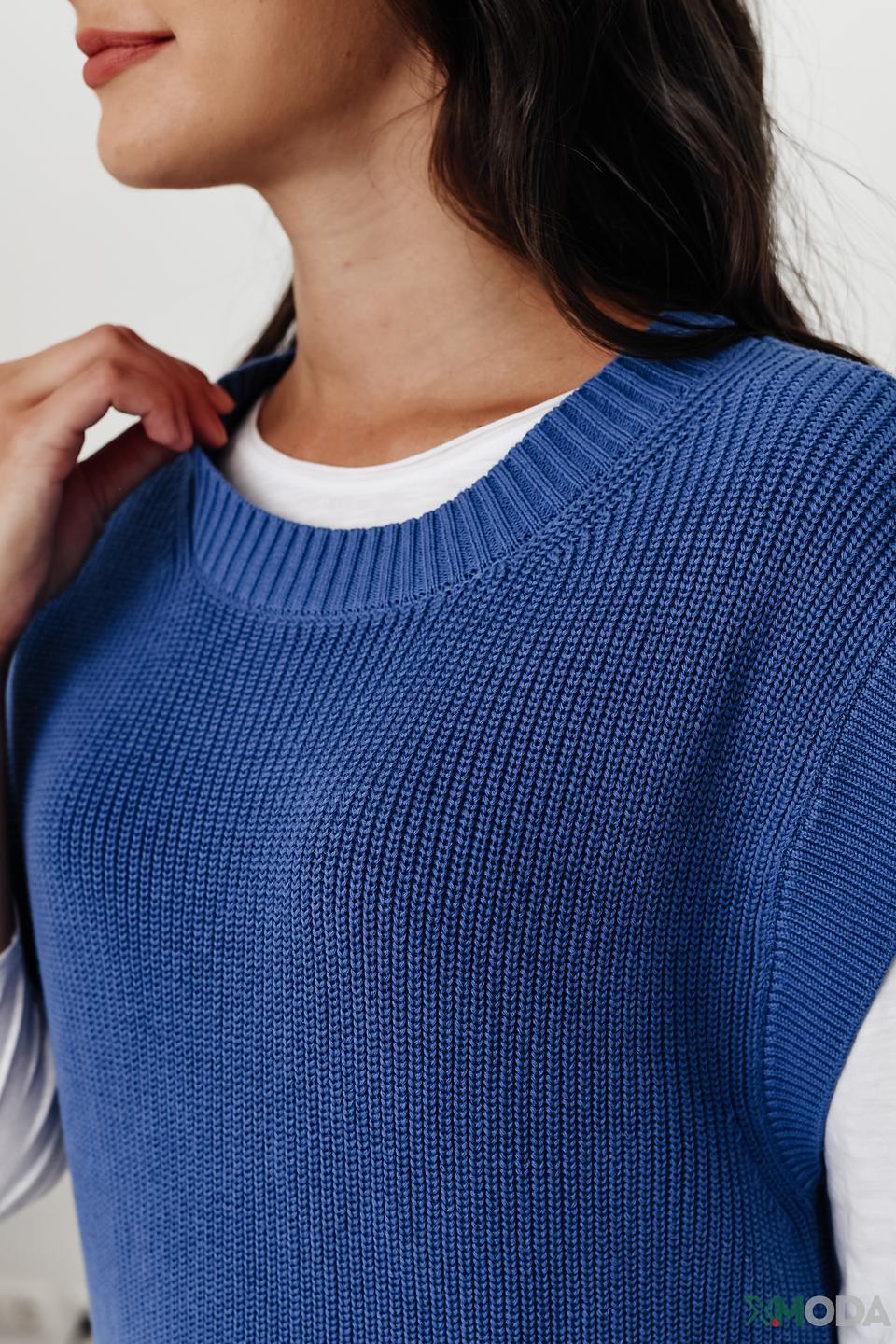 Жилет Betty and Co вязаный синий