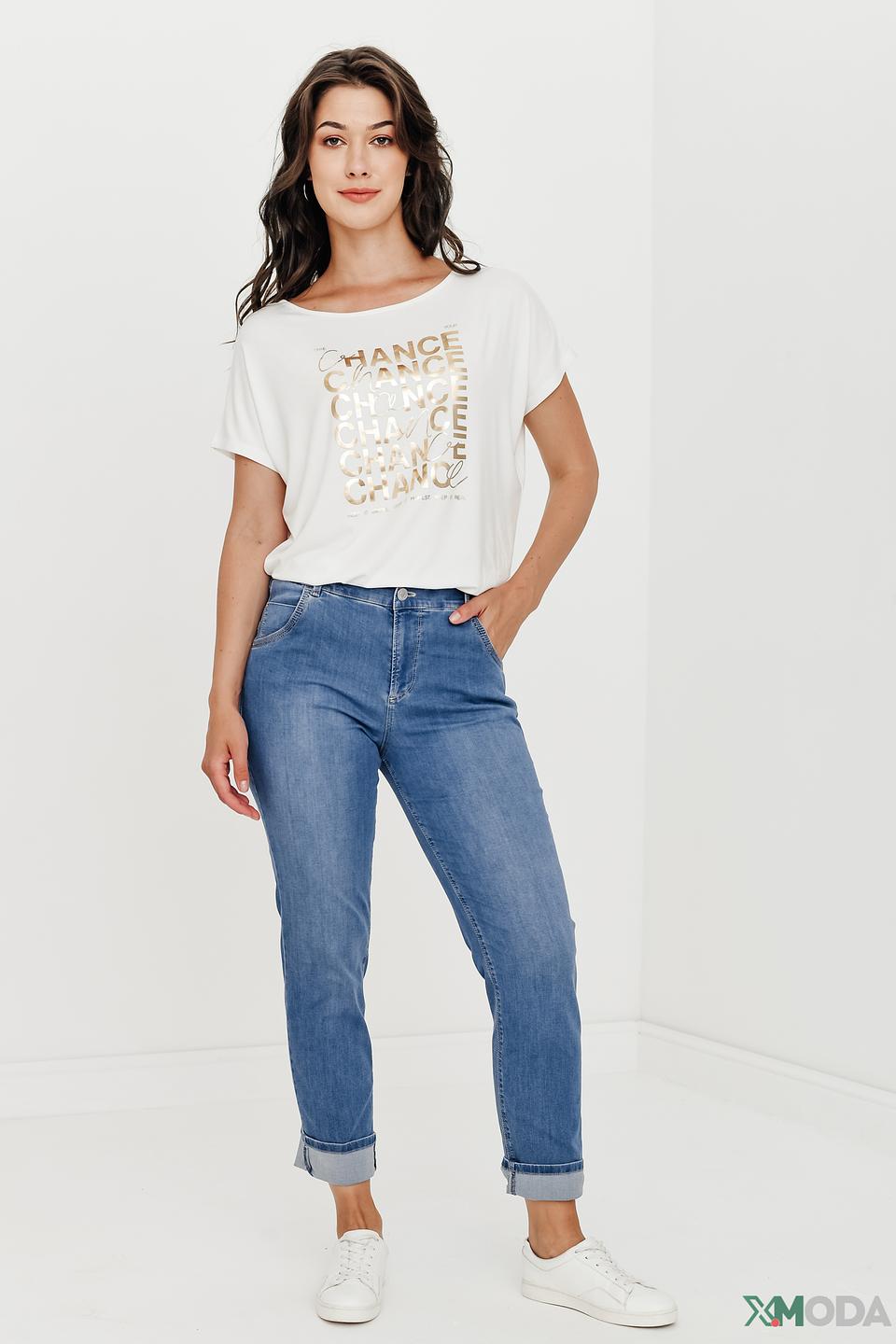 Джинсы Gardeur с манжетами голубые