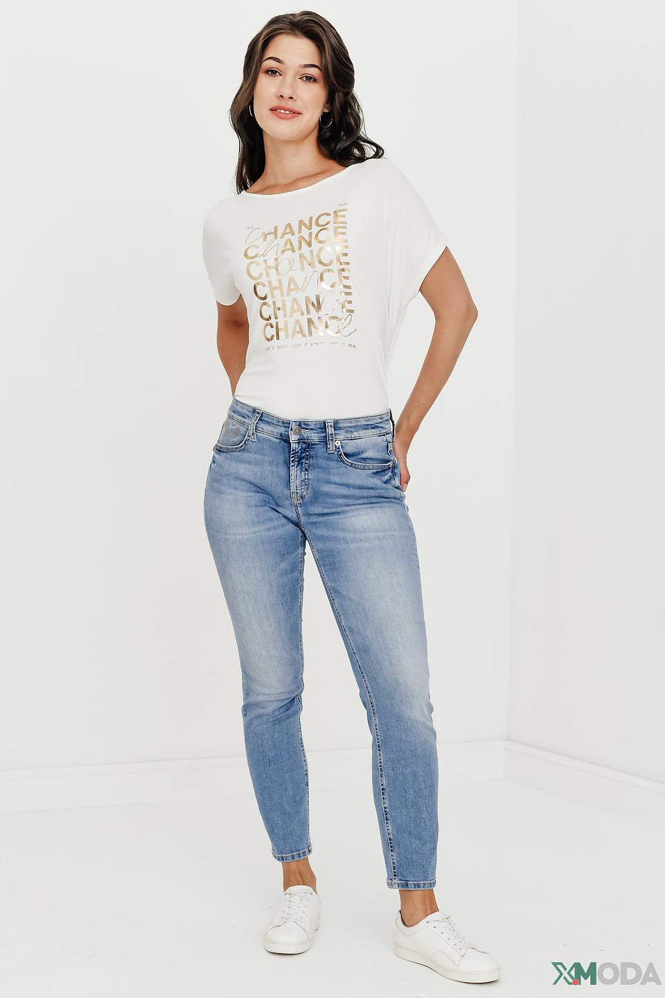 Джинсы Cambio с потертостями голубые